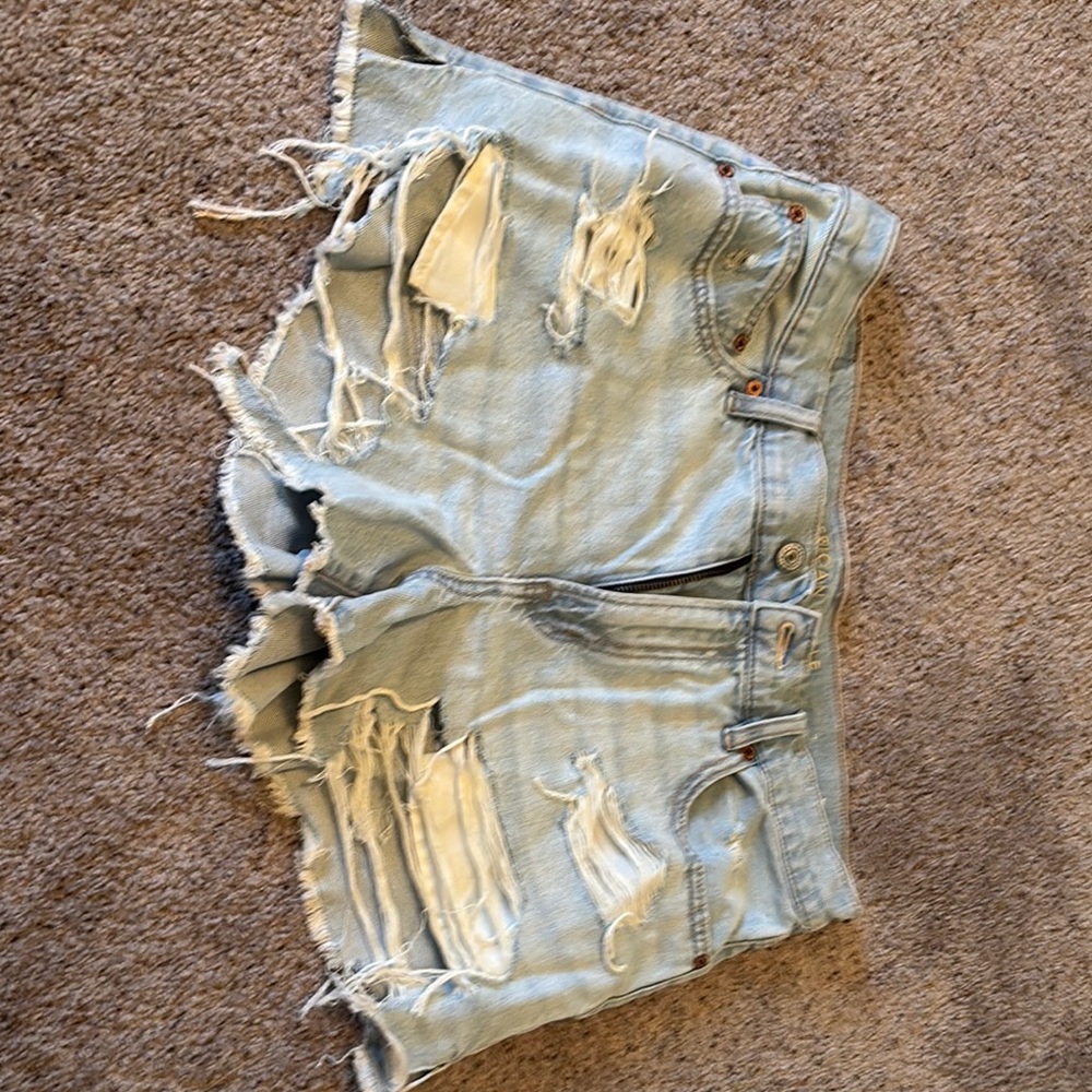 American Eagle Outfitters Blue Jean Shorts Distressed Cut-Off Style